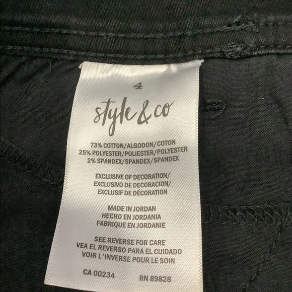 Women's Style & Co 4 S Small Pants Jeans Black Slim Leg Denim Stretch Skinny - Picture 8 of 8